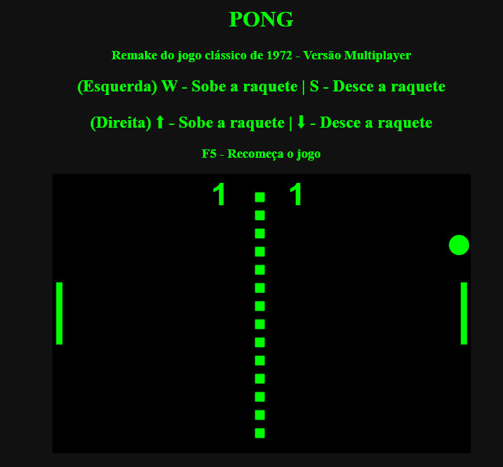 Jogo Pong-Multiplayer